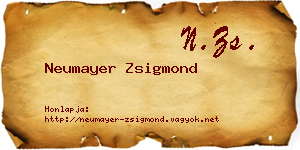 Neumayer Zsigmond névjegykártya